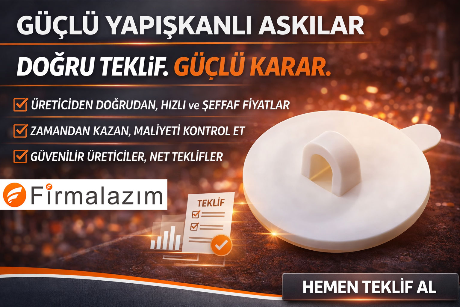 Yapışkanlı Plastik Duvar Askı Kancası