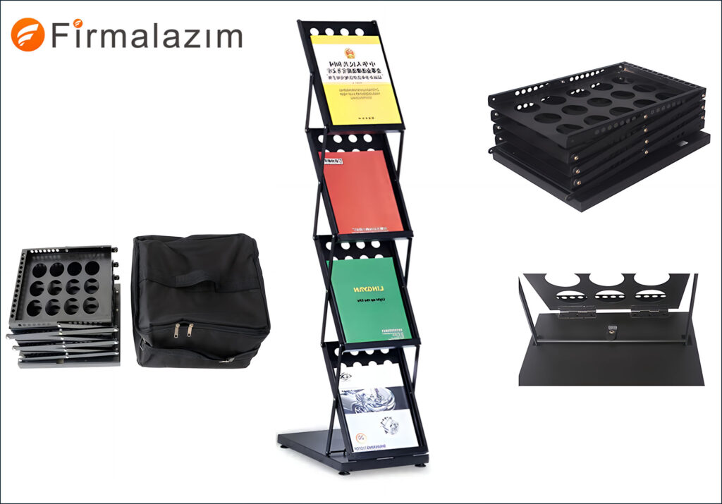 çok raflı metal katalog standı