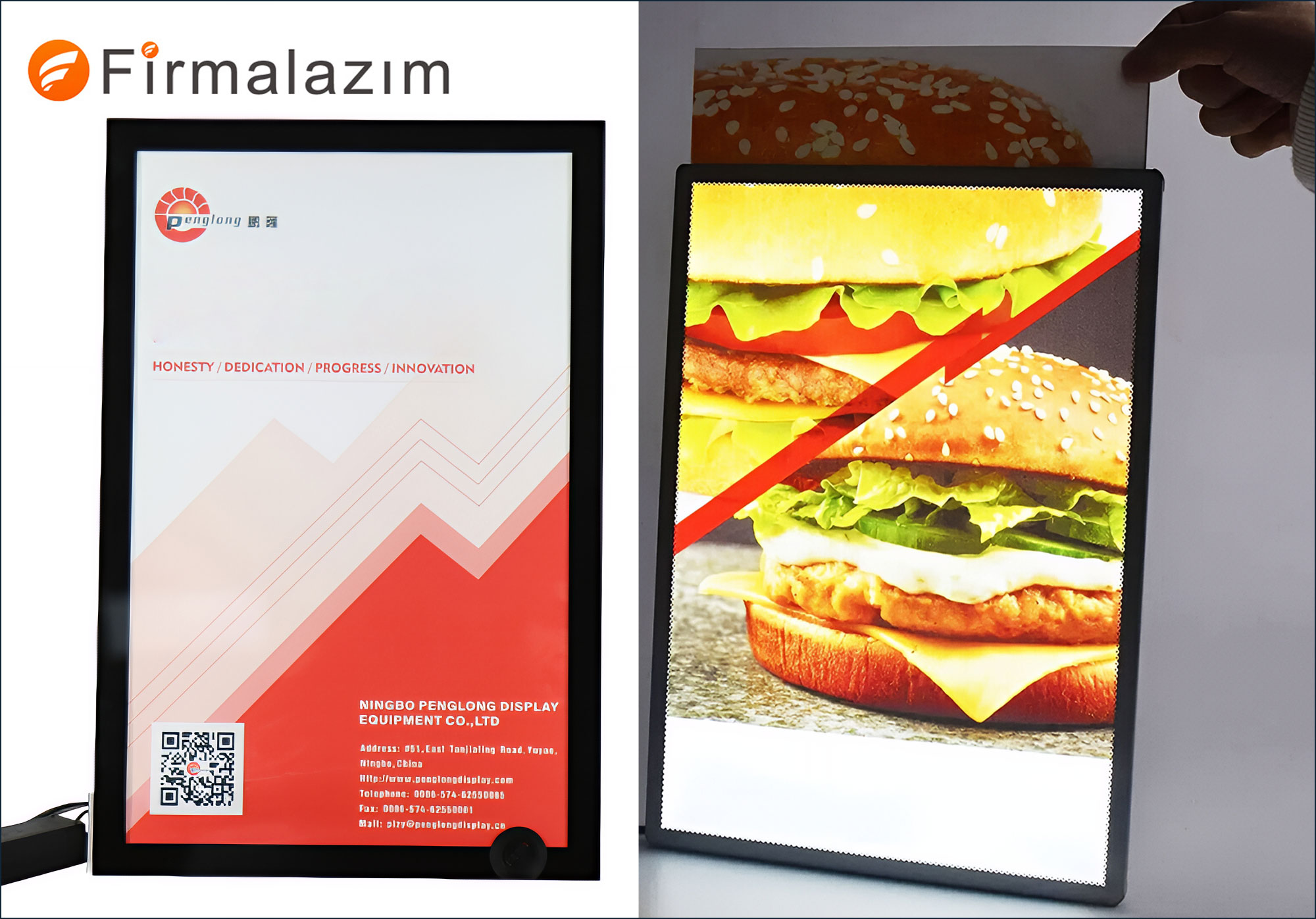 Çift Taraflı Mıknatıslı Pleksi Led Çerçeve