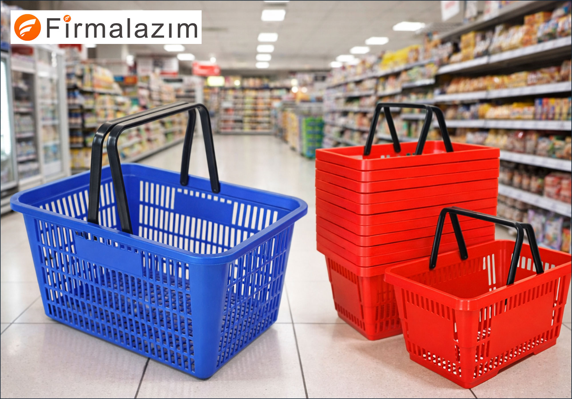 Küçük Boy Plastik Market Alışveriş Sepeti