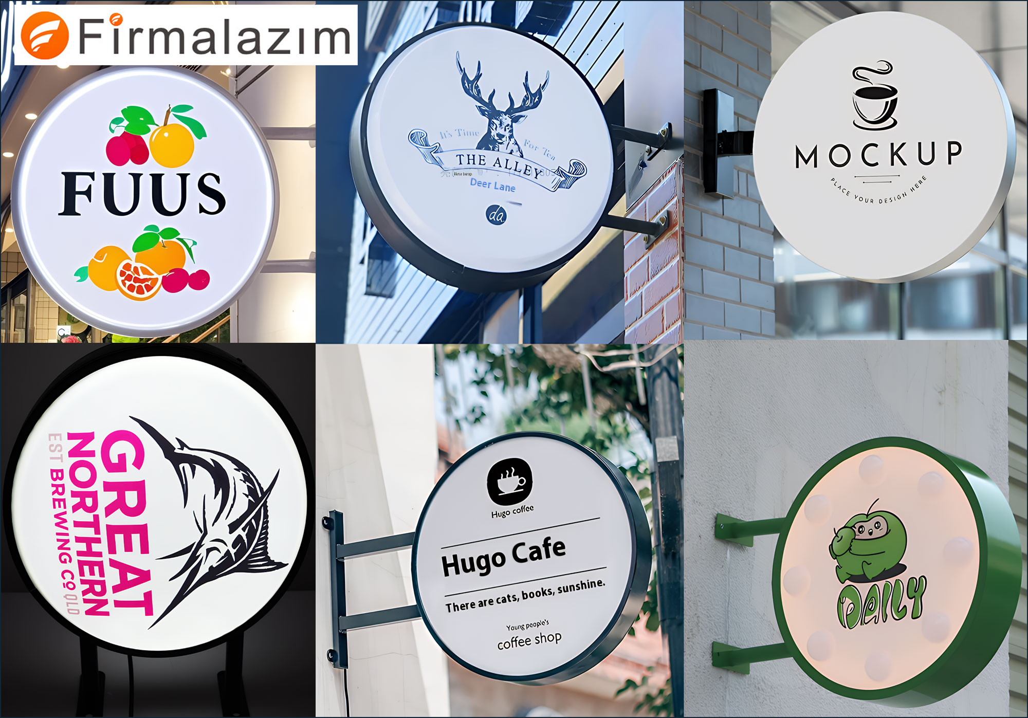 Yuvarlak Led Işıklı Tabela