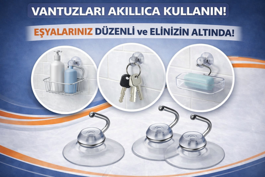 metal kancalı şeffaf vantuz