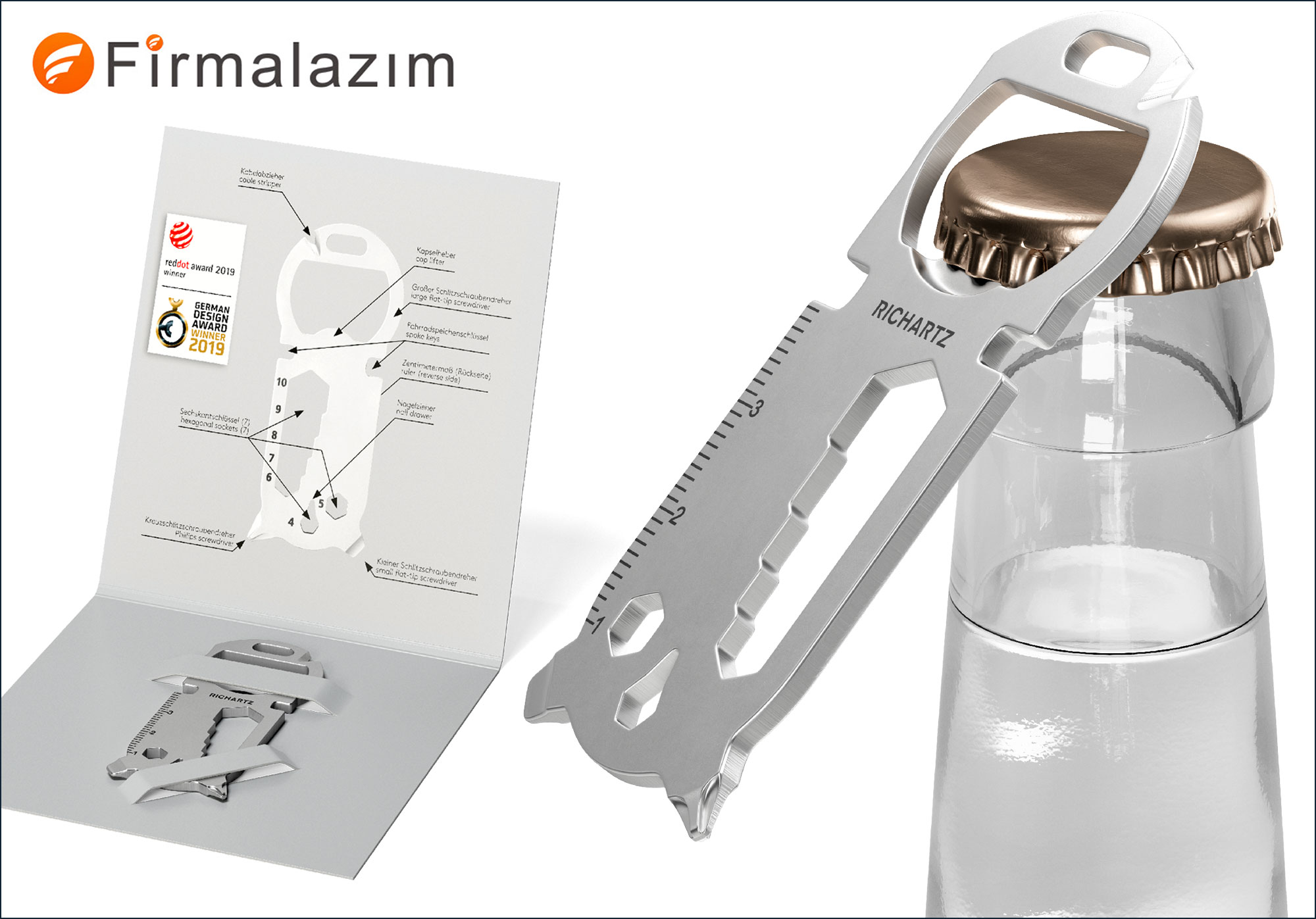 16 Fonksiyonlu Çok Amaçlı Logolu Anahtarlık