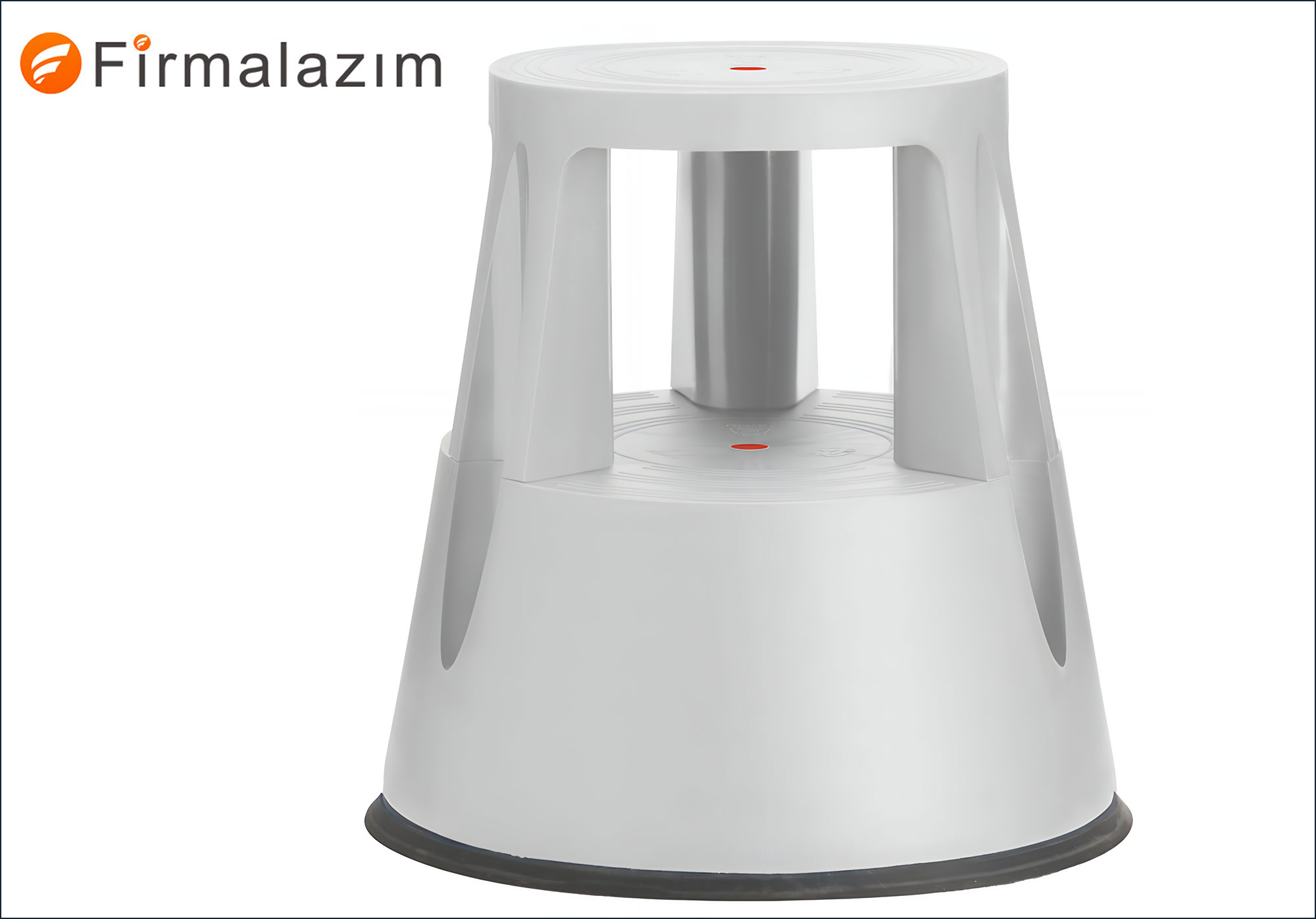 Gri Tekerlekli Kaymaz Plastik Tabure