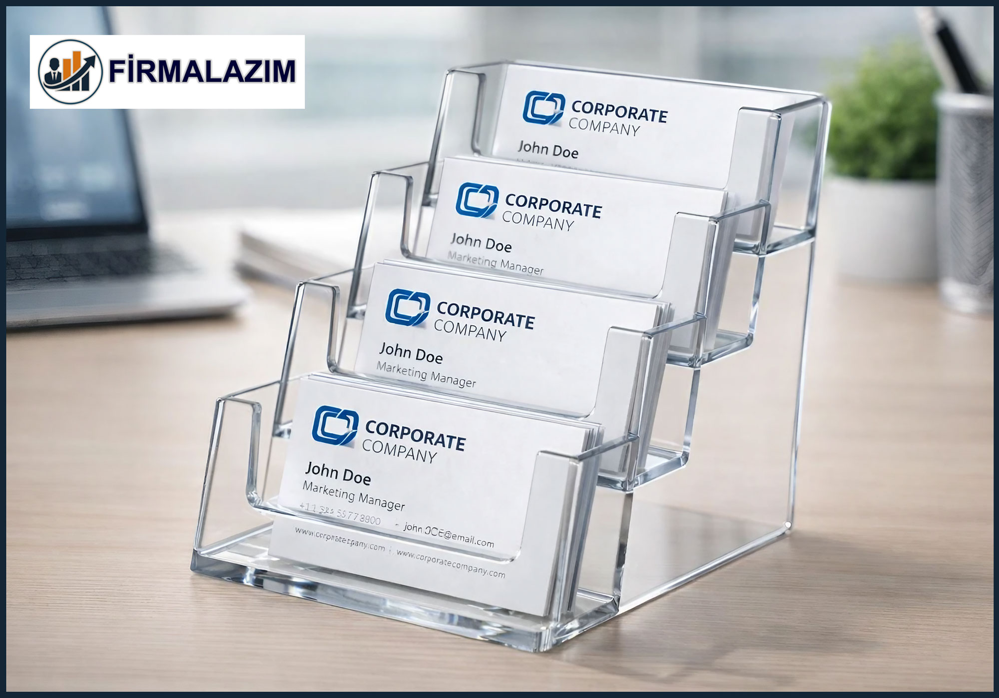 Kişiye Özel Logo Baskılı Masaüstü Kartvizitlikler