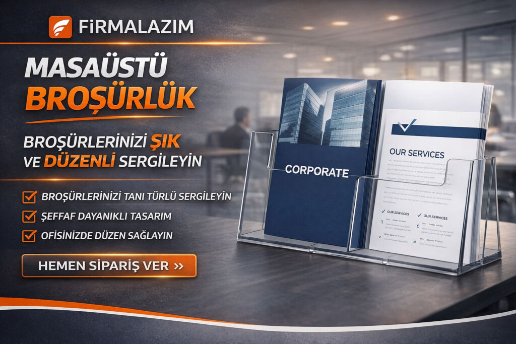 Toptan 2 raflı masaüstü broşürlük