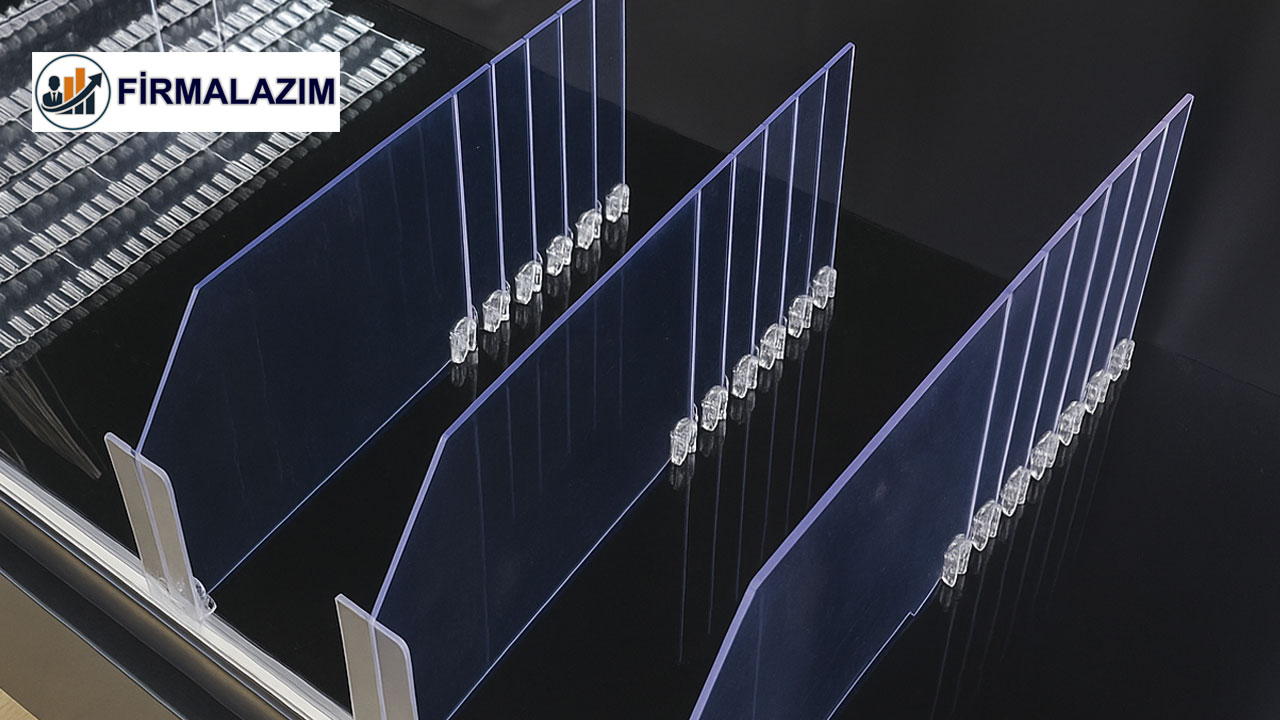 Clear Acrylic Shelf Divider for Retail Store Organization Clear Acrylic Shelf Divider for Retail Store Organization