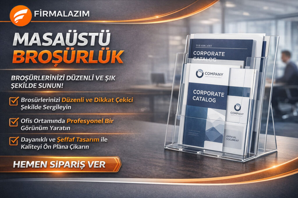 Pleksi 2 katlı A4 broşürlük